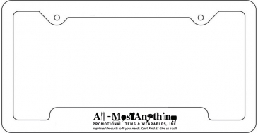 License Frame | 6 3/8" x 12 3/8" | Notched Bottom Panel | 4 Holes