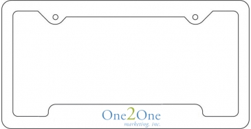 License Frame | 6 3/8" x 12 3/8" | Notched Bottom Panel | 4 Holes