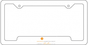 License Frame | 6 3/8" x 12 3/8" | Notched Bottom Panel | 4 Holes