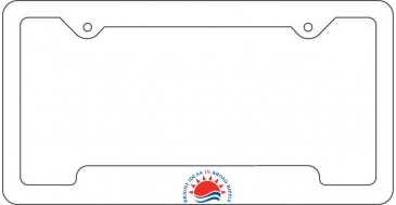 License Frame | 6 3/8" x 12 3/8" | Notched Bottom Panel | 4 Holes