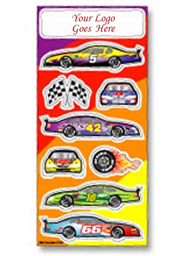 Fun & Fantasy Stickers | 3 1/4" x 7" Sheet | Race Cars
