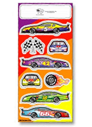 Fun & Fantasy Stickers | 3 1/4" x 7" Sheet | Race Cars
