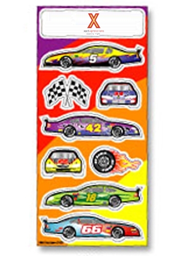 Fun & Fantasy Stickers | 3 1/4" x 7" Sheet | Race Cars
