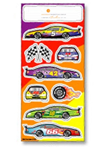 Fun & Fantasy Stickers | 3 1/4" x 7" Sheet | Race Cars