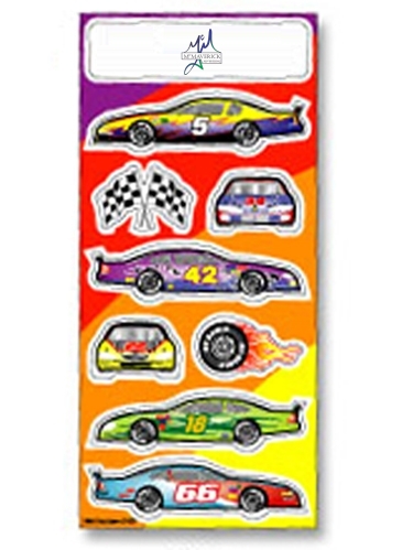 Fun & Fantasy Stickers | 3 1/4" x 7" Sheet | Race Cars