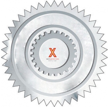 Embossed Foil Seal | Circle | 1 7/16" dia. | Sawtooth Edge