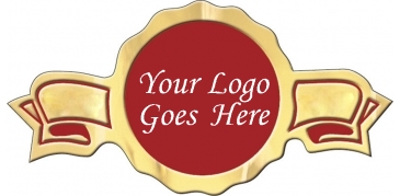 Embossed Foil Seal | Circle | 1 1/4" x 2 1/2" | Side Banners