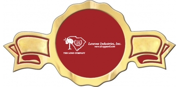 Embossed Foil Seal | Circle | 1 1/4" x 2 1/2" | Side Banners