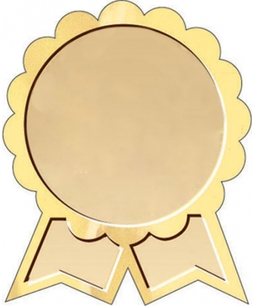 Embossed Foil Seal | Seal w/Ribbons | 1 5/16" x 1 9/16"